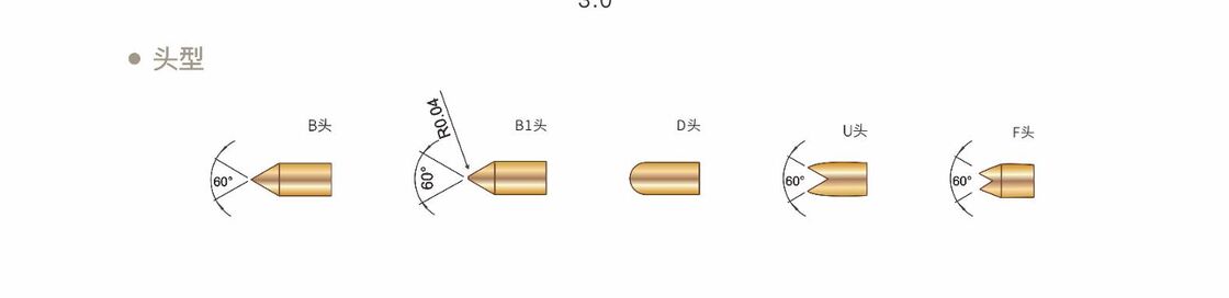 Goldbeschichtete Federtestsonde mit 2A-Strom und individuellen Größen für Präzisionsprüfungen