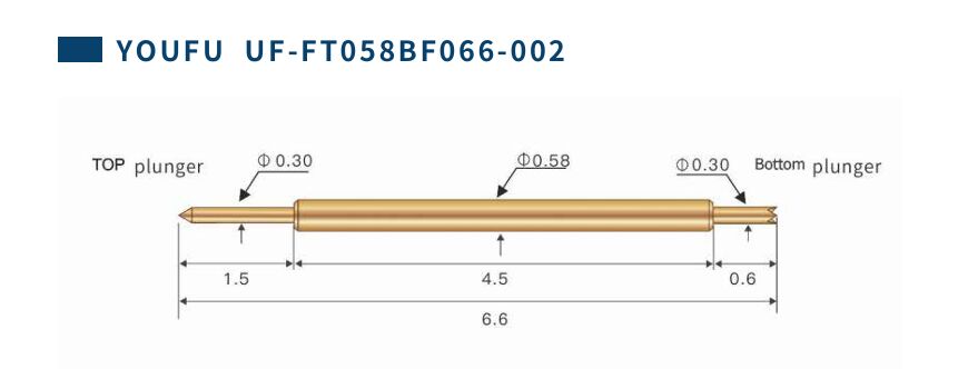Hochwertige Messing-Feder-Last 4 Pin PCB-Kontakt-Pin für elektronische Geräte
