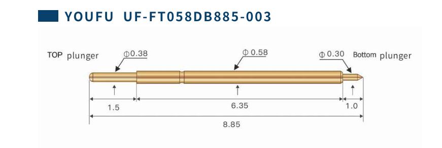 Goldbeschichtete Federtestsonde mit 2A-Strom und benutzerdefinierten Größen für die PCB-Prüfung