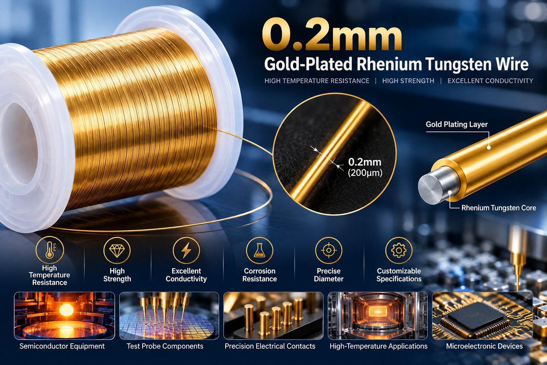 0.2mm Gold-Plated Tungsten-Rhenium Alloy Wire | Custom Precision Wire Manufacturer – Sichuan Winner
